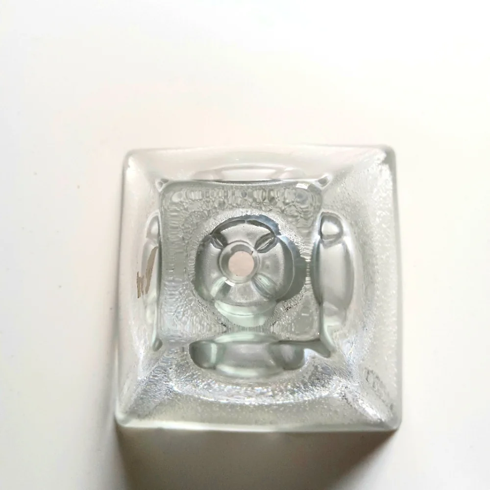 Hand blown Polish bubbled Crystal Oil Lamp. Crystal Art Associates.